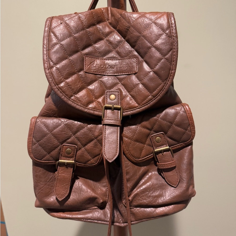 American Eagle Outfitters Brown Quilted Backpack